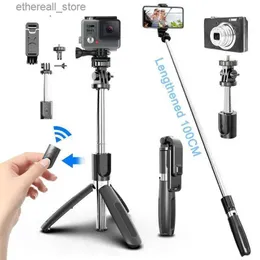 Monopiedi selfie 4 in1 Bluetooth wireless selfie stick treppiede monopiedi pieghevoli universali per smartphone per Gopro e fotocamere sportive Q231110