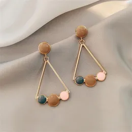 Stud Earrings Triangle Tassel Korean Long Statement Geometric Earring For Women Fashion Jewelry Oorbellen Brincos ccc