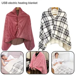 Cobertor elétrico USB Cobertor elétrico Xale de aquecimento elétrico multifuncional 3 configurações de calor Soft Proteção contra frio Aquecedor elétrico vestível 231110