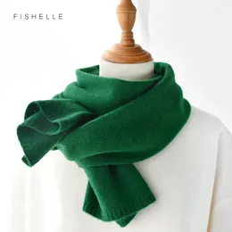 Шарфы шерстяной шарф для женщин и мужчин однотонные зимние теплые вязаные короткие тонкие шарфы женские взрослые шарф детский подарок на Рождество 231108
