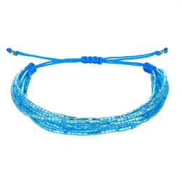 Strang KELITCH Blaue Farbe Miyuki Multi Strand Armbänder Bunte Mischung Goldperlen Handgemacht für Frauen