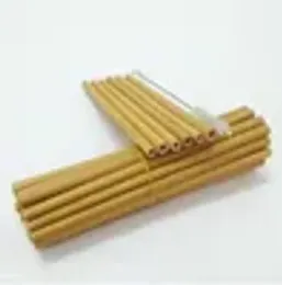 20 cm wielokrotnego użytku bambusowe słomki ekologiczne ręcznie wykonane naturalne picie słomy żółty kolor 12 ll