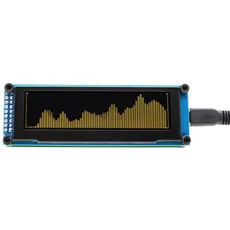 Freeshipping OLED Music Audio Spectrum Indicator Analyzer 15 Nível UV Medidor MP3 MP4 MP5 Velocidade do telefone ajustável AGC USB DC5V para Amp Qbsii