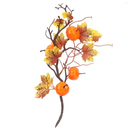 Dekorativa blommor halloween dekorationer simulerade pumpa prydnads höstlöv bukett simulering po props