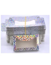 50pcs holographic Glitter Paper 속눈썹 포장 상자 속눈썹 상자 3D 밍크 속눈썹 사각형 사각형 트레이가없는 Bulk16037759