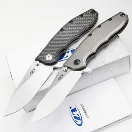 Hinderer keramisk lagring av kolfiber /titanlegeringshandtag 20CV Blad Flipper utomhuslägerjaktverktyg Folding Knife