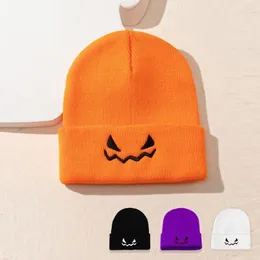 Berretti Ricamo Halloween Party Curling Mantieni caldo Berretto da uomo Autunno Inverno Tinta unita Cappello lavorato a maglia unisex Cappello con teschio