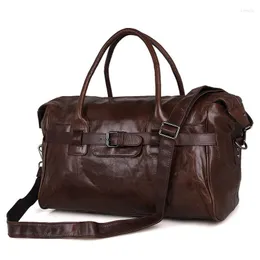 Duffel Bags Casual Genuine Leather Business Travel Bag Men Large Carry On Luggage Male Cow Duffle Overnight Weekend Big Tote