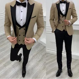 Mens Suits Blazers 의상 Slim Fit Men Suit Black Pant Groom Tuxedos 공식적인 결혼식 Terno Masculino Jacket Pants Vest 3 PCS 231110