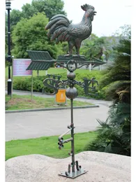 Decorazioni da giardino Decorazioni per la casa vintage europee Design a gallo grande Indicatore del vento in alluminio pressofuso