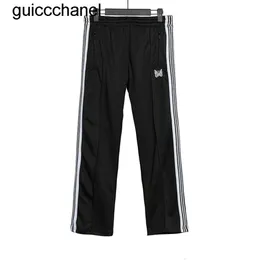 New 23ss 3 Colors Designer mens Sweatpants Butterfly Embroidered fashion brand Stripe Men Women Long Drawstring Pants
