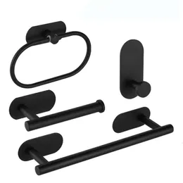 NYA 2/4PCS INGEN BRANDING Rostfritt stål Självhäftande handduk Bar Paper Holder Robe Hook Hook Handduk Ring Badrum Hårdvarutillbehör