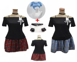 Animal Classroom Murder Shiota Nagisa Punk Girl Uniformen Halloween Party Cosplay Kostüm Komplettset mit Zubehör und Perücke G099136307