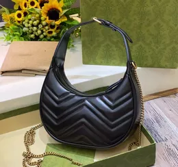 10A Borsa Marelle piccola di alta qualità a specchio di livello superiore Borsa da donna in vera pelle Designer di lusso Borsa a tracolla nera Borsa Wallrt su catena argentata Borsa con cerniera in tela023