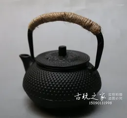 Декоративные статуэтки MOEHOMES Китайский древний чугунный чайник Чугунный чайник с ситечком Винтажные украшения дома Металлические поделки Винный горшок
