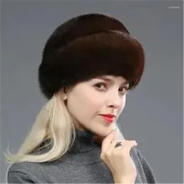 Beanies Beanie/Skull Caps Mink Hair Hat Female Winter Style Whole Baotou Beret Fashionable And Warm Women's Middle-aged Elderly Fur Scot22