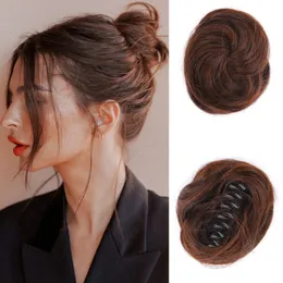 Synthetic Wigs SHANGKE Girl's Synthetic Chignon Natural Black Brown Straight Messy Bun For Women And Kids Donut Roller Hair Bun 231110