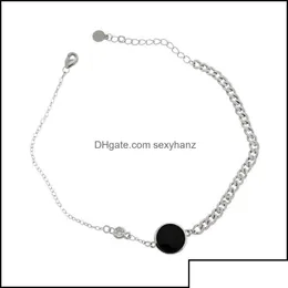 Ankiety biżuteria Bransoletka do kostki dla kobiet okrągła 925 Sterling Sier Sier Cyrcon Branselets Enkelbandjes Sieraden Zier Fine Gift Drop Del Dhlyq