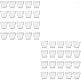 Einwegbecher, Strohhalme, 200 Stück, 60 ml, transparent, Dessert-Hartplastik, trapezförmig, quadratisch, Portion in Lebensmittelqualität