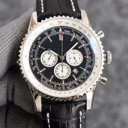 Relógio masculino de quartzo pulseira de couro azul preto de alta qualidade relógio de safira relógios de cinto de luxo multi-função cronógrafo montre relógios frete grátis XB101 41mm