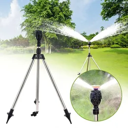 Novo 360 irrigação rotativa aspersores de aço inoxidável tripé telescópico tripé automático pulverizador rotativo jardim de água aspersor de água