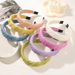 Solid Color Hair Band Headbands For Women Simple Fold Sponge Hairband Wide Hair Hoop Retro Makeup Headwear Hair Accessories