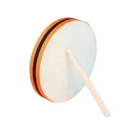 Other Office & School Supplies Wholesale 20X20Cm Wood Hand Drum Dual Head With Stick Percussion Musical Educational Toy Instrument For Dhbdz