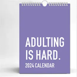 Календарь Adulting is Hard на 2024 год, мебельные аксессуары, домашний декор, настенная наклейка, подвеска