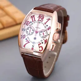 Franckie zegarki na nadgarstki dla 2023 męskie zegarki Pięć igieł wszystkie tarcze Work Kwarc Watch Wysokiej jakości najlepsza luksusowa marka chronograph zegar skórzany pasek moda fm