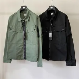Men's Jackets Classic Men Long Sleeve Taylon CP Garment Dyed Utility Overshirt Casual Coat Windbreaker Male Hoodies Size M-XXL