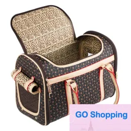 Luxury Pet Carrier Puppy Small Cat Valise Sling Bag Waterproof Premium PU Leather Carrying Handbag for Outdoor Travel Walking Hikin