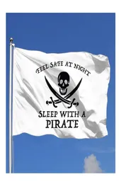 Sov med en piratflaggor 3x5ft banners 100d polyester livlig färg hög kvalitet med två mässing grommets5446590