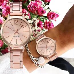 Orologi da polso da donna orologio al quarzo moda casual squisito cinturino in acciaio inossidabile orologi di lusso tutto-fiammifero Reloj Para Mujer