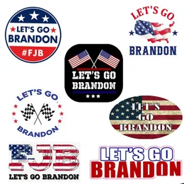 Wall Stickers 50Pcs-Pack Pro America Lets Go Brandon Sticker Vinyl Waterproof Fjb Aniti Biden Funny Car Laptop Bumper Phone Computer Dh2Zy