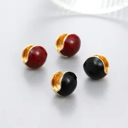 Hoepel oorbellen creatief ontwerp email acacia rode bonen ronde oorrang gesp voor metalen oorpiercing ringfeestje damesjuweel juwelen