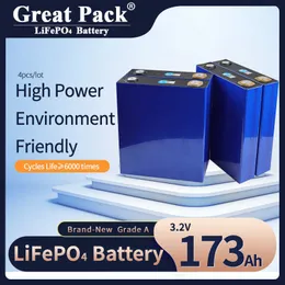 100% piena capacità 4PCS 3.2V 173Ah Brand New Grado A LiFePO4 Batteria ricaricabile a ciclo profondo agli ioni di litio Banca di energia solare