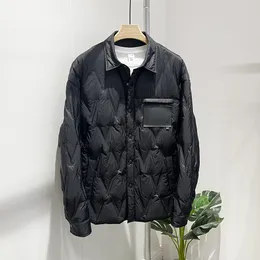 2023 Winter New Product Men's Trendy V-shaped Adhesive Lightweight Outer Wear Shirt Style Duck Down Down Coat