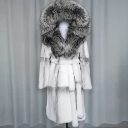 Futra kobiet faux fur w naturalny prawdziwy futra płaszcz rex królik futra kobieta lis futra kołnierz luksusowa odzież wierzchnia gruba ciepła płaszcz 231109