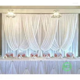 Party Decoration 10 ft x 20ft Pure White Wedding Backdrop med romantiska släppande swags -scenen