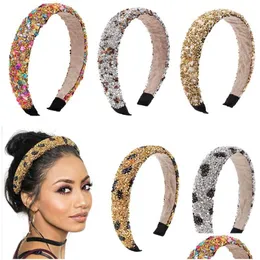 Headbands Retro Hair Hoop Natural Healing Crystal Stone Headband Sponge Leopard Print Woman Fashion Band Accessories 7 6Dx K Dhgarden Dhfly