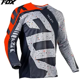 Cykelskjortor toppar Downhill Jerseys Fox Teleyi Mountain Bike Shirts Offroad DH Balck Motorcykeltröja Motocross Sportwear Clothing Bike 231109