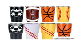 Tumblers 30 Unzen Tumbler Tassen Basketball Fußball Baseball Bedruckte Tasse Bierkrug Kaffee Wasserflasche Auto Halten Drop Lieferung Home Garde8894807