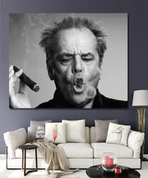 Jack Nicholson Cigar Poster Wall Art Print Bild svart och vit duk målning för vardagsrum modern hemdekoration3092565