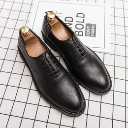 Dress Shoes High Quality Brand Men's Business Conference Casual Genuine Leather Pointed Banquet