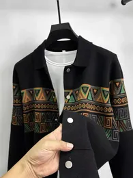 Męskie swetry High End trend marki Jacquard Knigan 2023 Wiosna i jesienna moda na lapy sweter Młodzieżowy płaszcz Młodzieżowy płaszcz