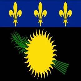 Frankreich Inoffizielle Flagge von Guadeloupe, lokales 3 Fuß x 5 Fuß Polyester-Banner, fliegend, 150 x 90 cm, individuelle Flagge für den Außenbereich, 7643837