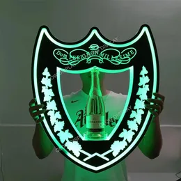 Party LED Rechargeable DOM Perignon Bottle Presenter Champagne Green Light Glorifier Whisky Vodka Tequila Sign Display For NightClub Wedding Events