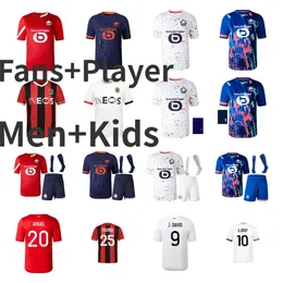 2023 2024 Losc Lille Nice FC Soccer Jerseys Cabella J David Fonte Bamba Ounas Football Shirts Olympique M.Bayo Ramsey Adult Men Kids Kit Dante Kamara Maillot de Foot Top