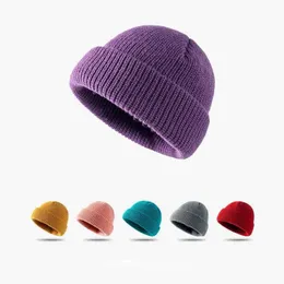 Beanie Skull Caps Melonenhautmütze Herren Koreanische Herbst- und Winterstrickmütze Student Wollmütze Damen Outdoor warme Mütze ohne Traufe Kaltmütze