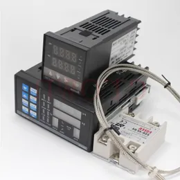 フリーシッピングデジタル調整可能なPID温度コントローラーパネルサーモスタットPC410 REX-C100 MAX40A SSR RELAY K Thermocouple Probe Feur